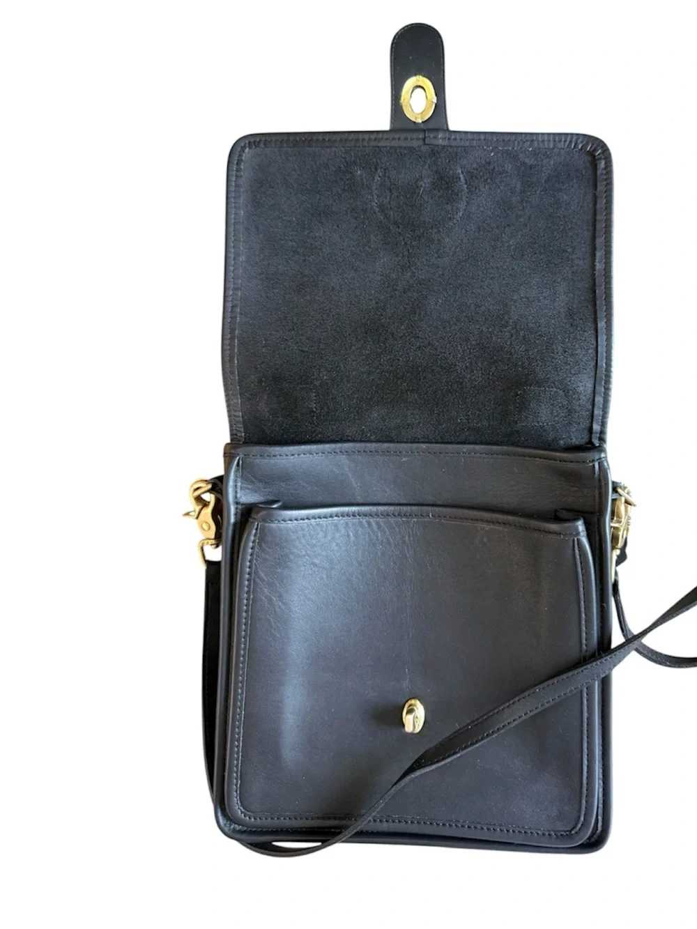 VINTAGE COACH BLACK LEATHER STATION BAG - PRISTINE MINT - AUTHENTIC